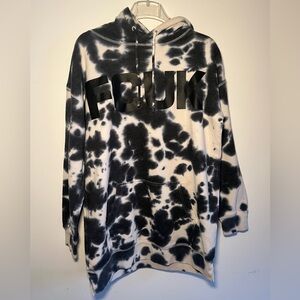 FCUK Black and White Tie-Dye Hoodie